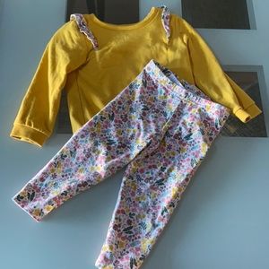 Carter’s sweat shirt and leggings outfit